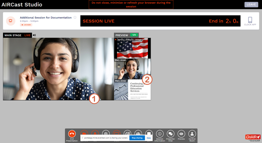 PresenterOnMainStage
