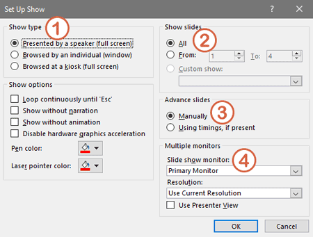 Slide Show Setup Dialog